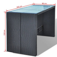 vidaXL Set da Bar 13 pz in Polyrattan Nero da Esterno Tavolo e Sedie Giardino