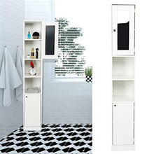 Armadio a Colonna da Bagno 28.8 x 29.8 x 179.5 cm Mobile Alto Colonna Bagno Armadio verticale Armadietto a specchio da bagno alto