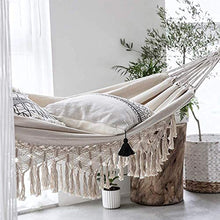 ZXCVB Amaca con Frange, Amaca da Balcone Deluxe, Amaca Doppia in Cotone per Esterni per casa, all'aperto, Cortile, Spiaggia e terrazza