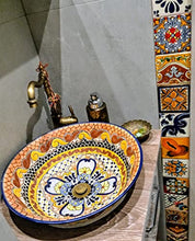 Ynes Cerames - Lavabo messicano, 44 x 35,5 x 15 cm, stile messicano