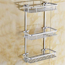 GYCS LI- Rack in Alluminio a 3 Strati per Lo Spazio del Bagno, Rack per Cosmetici/mensola angolare, Montaggio a Parete richiesto