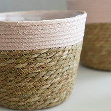 Duless - Cesto per piante in vimini intrecciato, fatto a mano, 15 x 12 x 10 cm