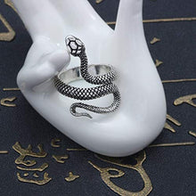 personalità esagerazione Retro Snake Ring Snake Punk Animal Geometric Ring Sliver