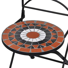 vidaXL Set 2pz Sedia Bistro Ferro Giardino Esterno con Mosaico Terracotta/Bianco