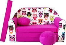 Pro Cosmo H17, Divano Letto con Pouf/poggiapiedi/Cuscino, in Tessuto, per Bambine, 168 x 98 x 60 cm, Rosa