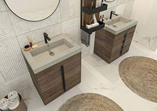 Dafne Italian Design Coppia di Mobili bagno moderno con lavabo a terra - Castagno Vecchio