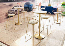 Csq - Sgabello da bagno con schienale, altezza a bancone sgabello in ferro battuto, per cucina, bistrot e pub (dimensioni: 75 cm, colore: A)