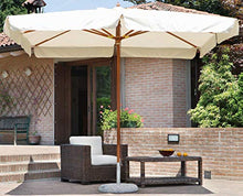 vorghini Ombrellone da Giardino in Legno 3X3m De Lux Ecrù