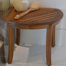 Sgabello per bagno angolare in legno di teak massiccio 64 x 58 x 44 cm