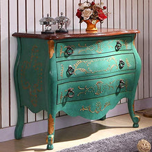 ZzheHou Cassettiera Rustico Retro Distressed Mobili Dipinti Ingresso Antico Cassetti Foyer Robusto Durevole Semplice E Grazioso (Color : Green, Size : 97x49x82cm)
