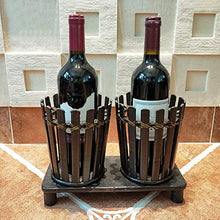 LWW Wine Rack, 2 bottiglie Holder fatto a mano di bambù di stile Retro Mostra Mensole, 28 x 13,5 x 20 cm