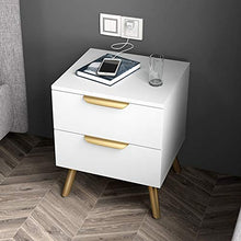 Comodino Camera da Letto & Soggiorno Bianco Comodino-Comodino con 2 cassetti Semplice Camera da Letto Comodino Mini Locker può Essere posizionato sullo Studio, Camera da Let