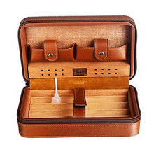XUSHEN-HU Cedar Cigar Box Installato Quattro Portatile Sigaro Cuoio Handmade Cigar Humidors Sigar