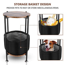 GOTOTOP comodino piccolo divano con tessuto per camera da letto, soggiorno, piccolo spazio, marrone e nero, 59,8 x 32,7 cm