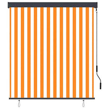 Tenda a rullo per esterni, 140 x 250 cm, bianco e arancione