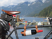 Bicycle Wine Carrier Rack Bottle Holder Perfect for Taking Wine - Brown Leather by Oopsmark