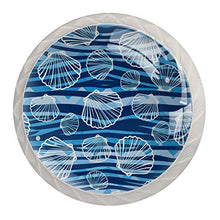 Maniglie per cassetti Manopole per cassetti Manopole rotonde Confezione da 4 per armadietto, cassetti, cassettiere, cassettiere ecc. Shell Con Sfondo Blu