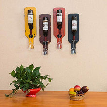 OUGEA Porta Bicchieri,Porta Bicchiere Vino retrò in Ferro battuto a Parete Calice rovesciato Porta Bottiglie per la casa Rosso Scuro 60X2X17CM