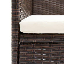 vidaXL Sedie da Pranzo per Giardino 2 pz in Polyrattan Marrone