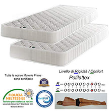 Filoben-com Letto a Castello Argento Rete a doghe Completo di 2 materassi in Offerta Made in Italy