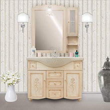 Shop Chic Arredo bagno color avorio decapè 105cm con specchio a pensile