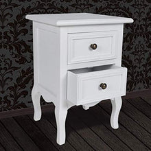 Zora Walter - Comodino con 2 cassetti, in MDF, Colore: Bianco Comodino per Camera da Letto, Misura 34,5 x 30 x 49 cm (Lunghezza x Larghezza x Altezza).