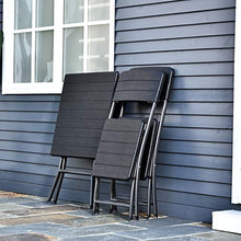 Outsunny Set 3 Pzi Mobili da Giardino: 2 Sedie (54x44.5x81cm) 1 Tavolo (61.6x61.6x74cm), Pieghevoli e Salvaspazio, Nero