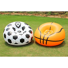 Wsaman Pallacanestro Calcio Poltrona Reclinabile, Relax Comoda Sedia Gonfiabile Pigro Divano con Materiale in PVC Ecologico per Adulti E Bambini,Arancia