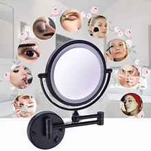 WZDD Specchio per Trucco da Parete, Specchio Ingranditore con Luce LED, Ingranditori 5X Specchio Cosmetico Illuminato, Rotazione a 360° Specchio da Bagno Rotondo