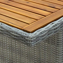 FAMIROSA Tavolo da Giardino Grigio Chiaro in Polyrattan e Legno Acacia