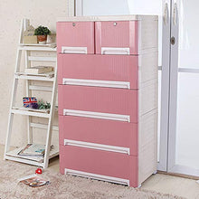 QiHaoHeji - Armadietto portatile in plastica, cassetto per armadio, per bambini, camera da letto, studio, corridoio, guardaroba semplice, plastica, rosa, 113x40x60cm