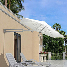 WGE Ombrelloni da Giardino Ombrellone a Parete, Ombrellone Alluminio & Panno di Poliestere, Telescopico, Ombrello da Esterno per Cortile Giardino, Bianca (Size : 2.2m/7.2ft)