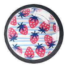 Set di 4 pomelli in cristallo per armadietti e cassetti, con design multiplo per cassettiere, armadi, comodini, libreria, rosa, fragola, blu, bianco a righe
