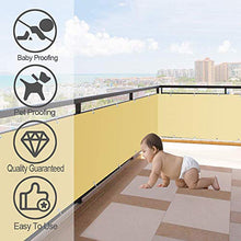 Telo Frangivista Balcone Sabbia 80x740cm, Frangivento Protezione da Raggi di Facile Manutenzione con Fascette e funi, per Balcone
