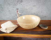 Rococo - Lavabo in onice tipo ciotola rotonda (immagini realistiche). Dimensioni: 40 x 40 x 15 cm