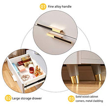 DJFIOSD Comodino per Camera da Letto, Comodino con 2 Cassetti Armadi con Maniglie d'oro, Grandi Cassetti di Stoccaggio con Angoli Arrotondati, Casa Divano Comodino,A