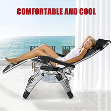 Sedia Pieghevole Patio Sedia a gravità Zero Traspirante Comodo Pieghevole Reclinabile Regolabile Durevole per Campeggio all'aperto Beach Lounge