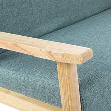 Divano letto in legno e lino, con braccioli, per camera da letto, soggiorno, ufficio, giardino, cortile - Arredi Casa