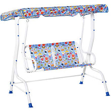 giordano shop Dondolo 2 Posti per Bambini 110x70x110 cm in Metallo e Poliestere Blu