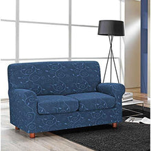 Russo Tessuti Copridivano Copri Divano Sofà Cuscini Tessier Skipper Elasticizzato Jaquard -Blu-Coppia Copriseduta - Arredi Casa