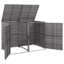 E E-NICES Copribidone Rifiuti Doppio in Polyrattan Antracite 148x77x111cm
