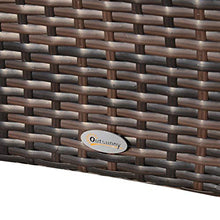 Outsunny Tavolino da Giardino con Ripiano Inferiore in PE Rattan 150x85x74cm Marrone