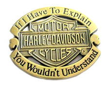 Spilla in Metallo smaltato, Finitura in Ottone Anticato, con Simbolo “Harley Davidson”