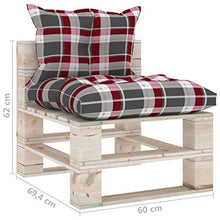 FAMIROSA Divano Centrale da Giardino Pallet con Cuscini in Legno di Pino-6081