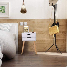 AIYIXUE - Comodino utile comodino con 2 cassetti, comodino per camera da letto, comodino, facile da riporre comodino, bianco