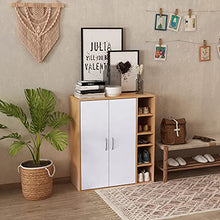 homcom Scarpiera Slim da Parete, Mobile Multiuso con 2 Ante e Ripiani Regolabili per Camera da Letto e Ingresso, in Legno, 80x32x91cm