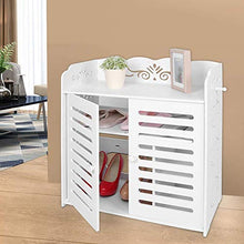GWFVA Armadio per Scarpe a 4 Ripiani, Armadio per Scarpe Multiuso Persiane Mobili da Bagno in Stile Comodino Credenza Moderna per Ingresso Soggiorno Camera da Letto Bianco