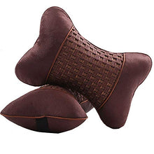 Yongyong Poggiatesta Auto Traspirante Cuscino Collo per Auto Cuscino Poggiatesta Massaggiante in Carboncino di bambù 29cm * 19cm (Color : Dark Brown)