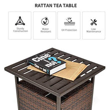 giordano shop Tavolino da Giardino 55,5x55,5x46 cm in Rattan e Acciaio Marrone