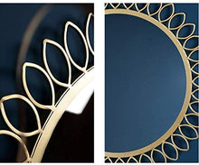Specchio Decorativo per Bagno, Specchio da Toeletta Rotondo da Parete in Ferro Battuto